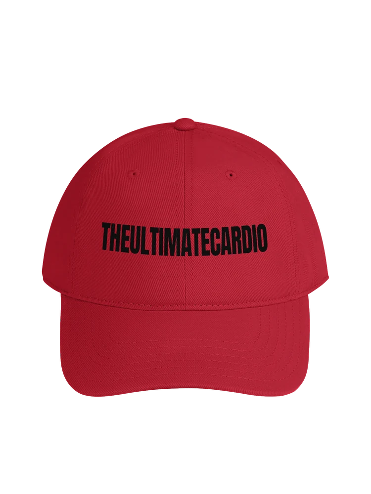 Red The Ultimate Cardio low-profile cap with black front wordmark